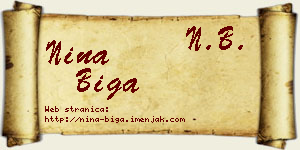 Nina Biga vizit kartica